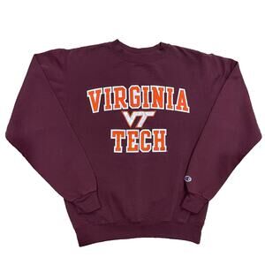 Vintage 90s 2000s Virginia Tech S Sm Champion Eco Fleece Sweatshirt Embroidered